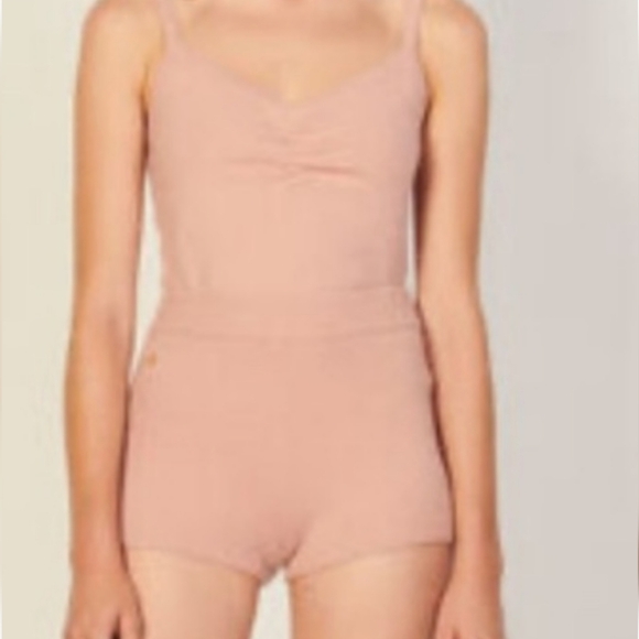 Sandro Paris Casual Izzie Wool  High Waisted Briefs  Shorts  Powder Pink Size 42 - Picture 2 of 4